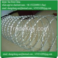 Galvanized BTO-10/12/22/30 Razor barbed wire razor wire roll price