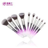 10 pcs transparent handle Make-up brush sets