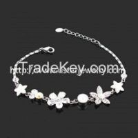 925 Sterling Silver Jewelry Heart Bracelet