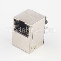 10/100base single port tab down rj45 connector with magnetics