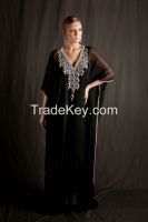 Mouse Over Image To Zoom Have One To Sell? Sell Now Details About  Fancy Dubai Kaftan New Abaya Jalabiya Ladies Maxi Dress Wedding Gown Black