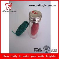 Glass bottle shaped colorful bottle shaped dental floss