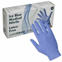 Nitrile Gloves / Protective Civilian Gloves / White and sky Blue Nitrile disposable Gloves