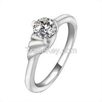 The titanium steel ring with zircon