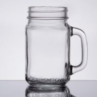 2016 New Design Glassware, Candy glass jar, Enbossed glass jar, Glass mug bu handle