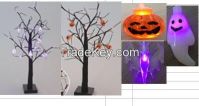 10 Led Halloween Spider Llights , Lighted Gauze Garland