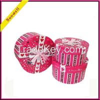 High quality custom luxury round hat boxes with ribbon