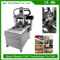 HS6090 mini multi head wood engraving milling 4 axis cnc router engraver machine