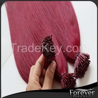 Forever factory price best quality real remy hair extensions stick tip hair  