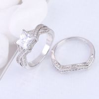 tiny CZ rings with pave setting wedding rings for women