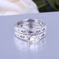 925 Silver Sterling Ring Set For Engagement And Wedding Gift Jewelry