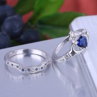 925 Silver Sterling Ring Set For Women Crown Rings Engagement Rings