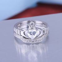 925 Silver Sterling Rings Set For Women And Men With Top Quality Aaa Cz