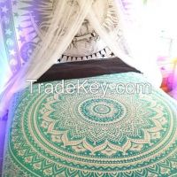 Green Blue Ombre Elephant Mandala Bohemian Yoga Be
