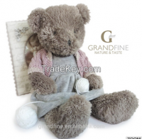 Classic stuffing kids teddy bear girl Inexpensive dolls with dress &amp;amp;amp; sweater pass EN71 test report and CE mark and Reach docs