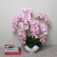 Artificial phalaenopsis for wedding decor vase with fabric orchid