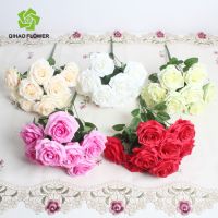 Wholesale home decorative silk plant artificial rose bouquet