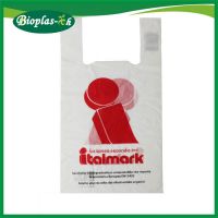 custom biodegrdable and compostable t-shirt bag for grocery and shopping From China