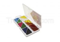 12 watercolor set, square pans, plastic box