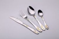 China stainless steel gold plated flatware