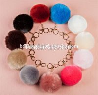Factory wholesale faux fur pom pom keychain fake fur ball pendant