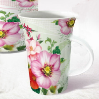 Flower series flute coffee mug