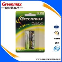 Plastic 1.2v 1800mAh aa nimh battery with high cycles