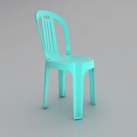 Plastic large 4- bar chair F168 light blue