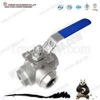 3 way stainless steel/cf8m thread ball valve From China
