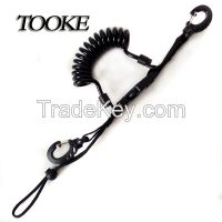 TOOKE Scuba Diving Dive Snappy Coil Spiral Lanyard With Clips and Quick Release Buckle for hookup Camera