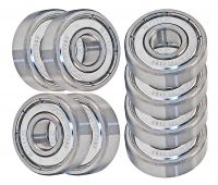 Skateboard Bearings, Double Shielded, Silver