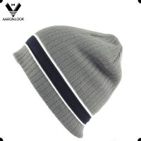 2016 high quality fashion stripe men&#039;s knitted beanie