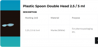 double head spoon 2.5 ml and 5 ml