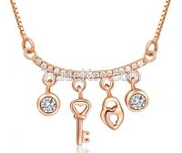 Rose gold 925 sterling silver necklace