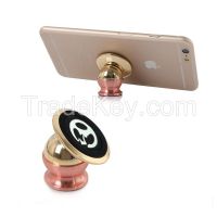 Universal Metal Magnetic Cell Phone Car Holder Gold Plating 360ÃÂ° Degre