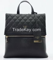 Leisure and Fashionable Calfskin Backpack with L. Gold