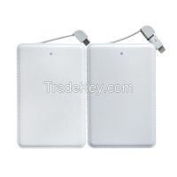 China Supplier 4000mah Portable Charger Power Bank Built with Cable