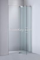 Frameless shower door with custom hinge