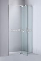 Frameless shower door with custom hinge