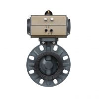 Pneumatic Butterfly Valve Wafer Ends Double Single Acting Actuator