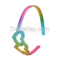 2 heart rainbow headband