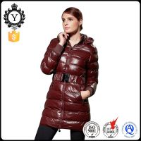 COUTUDI stylish quality womens long padded warm light 800 fill duck down parka coat sale