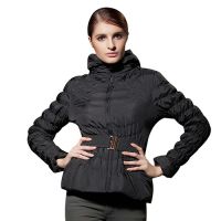 COUTUDI on sale premium warmest lady ultra thin foldable quilted light black down jacket