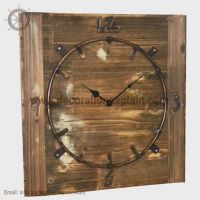 Wooden Wall Clocks Rustic Wood and Metal Clock Antique Wooden Clock Wooden Clock Decoration From China