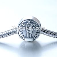 925 Silver Brazil Style Charm Beads Fit For European Bracelet T179