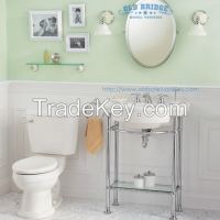 corner vanity cabinet with metal legs