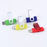 Plastic Swivel OTG USB Flash Drive For Phone Printing Logo