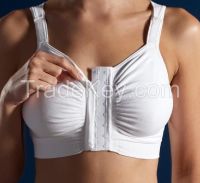 Front closure seamless post operative bra after surgery