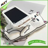 White Cat Silicone Mobile Phone Cover/Cellphone Case