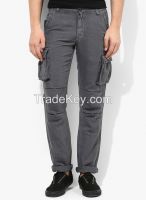 DARK GREY SLIM FIT COTTON CARGO